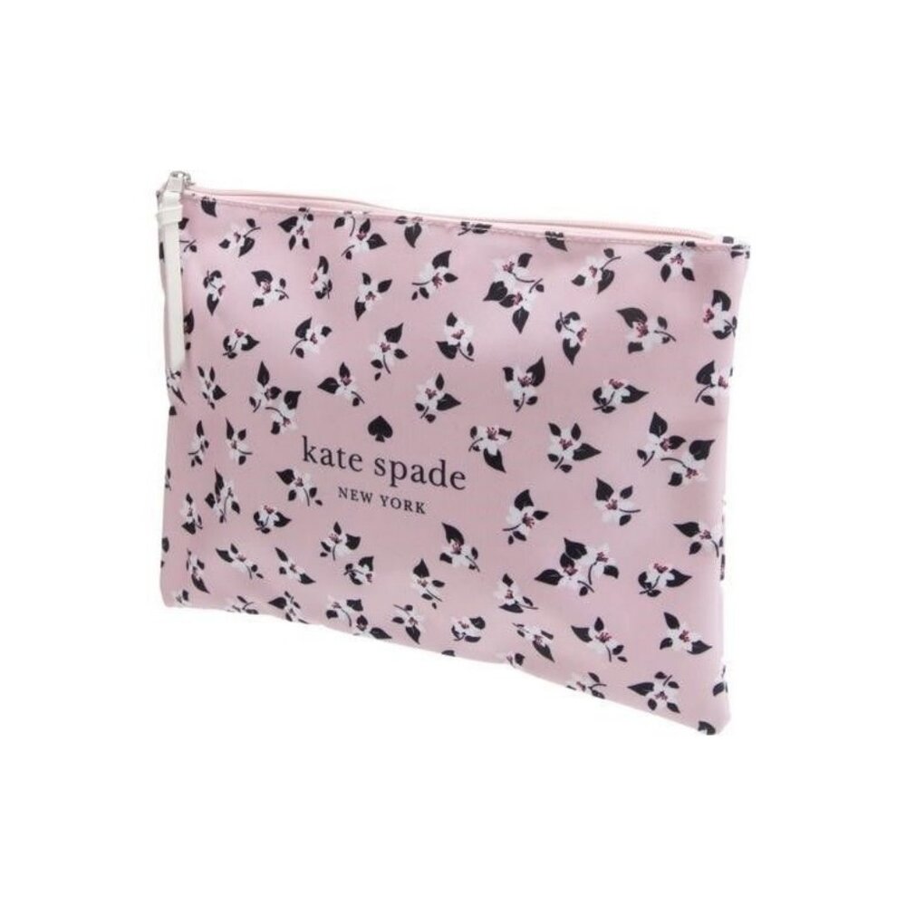 Kate Spade New York Floral Print Pink Zippered Pouch